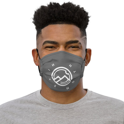 HILLS NORTH CHARCOAL AND WHITE HILLS NORTH LOGO PREMIUM MASK