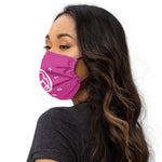 HILLS NORTH PINK AND WHITE HILLS NORTH LOGO PREMIUM MASK