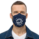 HILLS NORTH NAVY AND WHITE HILLS NORTH LOGO PREMIUM MASK