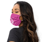 HILLS NORTH PINK AND WHITE HILLS NORTH LOGO PREMIUM MASK