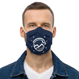 HILLS NORTH NAVY AND WHITE HILLS NORTH LOGO PREMIUM MASK