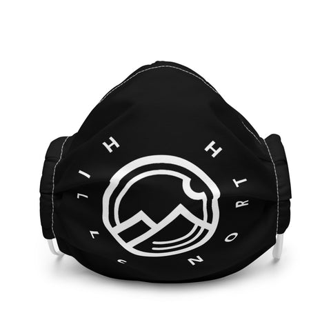 HILLS NORTH BLACK AND WHITE HILLS NORTH LOGO PREMIUM MASK