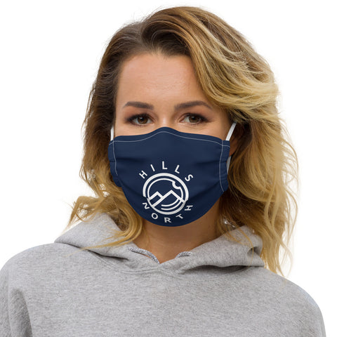 HILLS NORTH LOGO NAVY/WHITE PREMIUM MASK