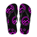 HILLS NORTH BLACK AND PINK LOGO FLIP- FLOPS