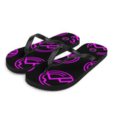 HILLS NORTH BLACK AND PINK LOGO FLIP- FLOPS