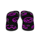 HILLS NORTH BLACK AND PINK LOGO FLIP- FLOPS