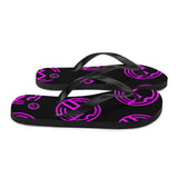 HILLS NORTH BLACK AND PINK LOGO FLIP- FLOPS